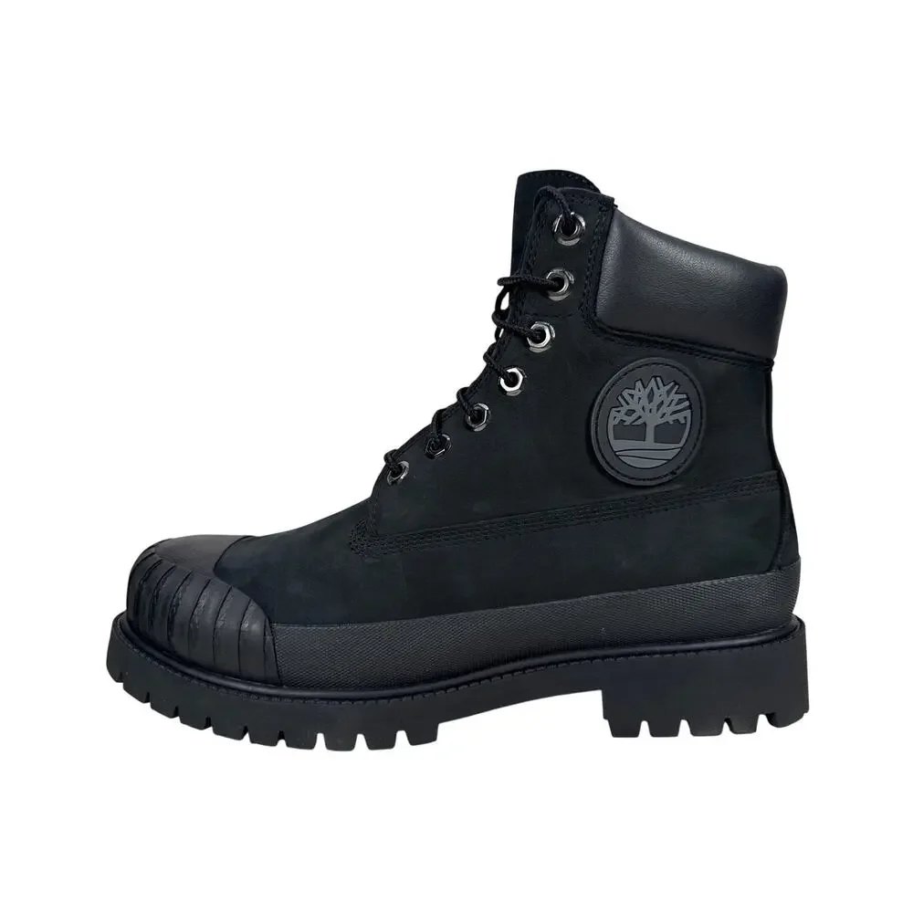 Timberland Premium 6 Inch Rubber Toe Boots Mens 10 Blackout‎ Nubuck Leather WP